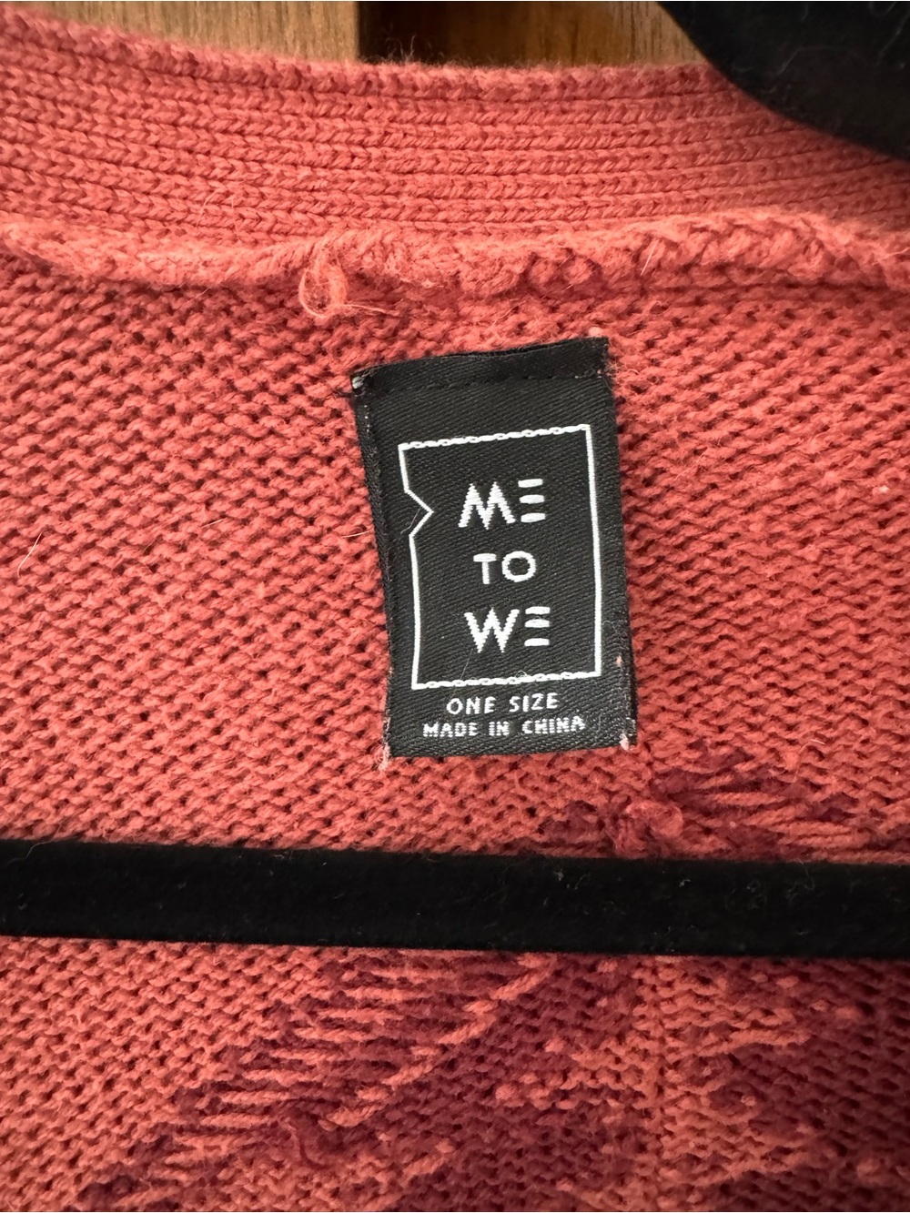 Me to We Rust Open-Front Aztec-Pattern Draped Cardigan - Picture 2 of 2